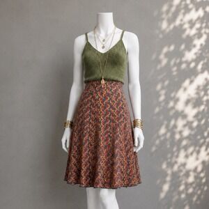 Effies Heart Watermelon Skirt S Red Green Cotton Blend Retro Rockabilly Pockets